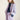 Purple sequin coat with wave-inspired ruffle details and traditional Chinese stand collar, elegant outerwear blending cultural heritage with modern sophistication.