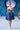 ABITO CHAMBRAY PLISSETTATO CON RICAMO COLORE BLU