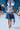 GONNA CORTA PLISSETTATA IN DENIM CON RICAMO COLORE AZZURRO