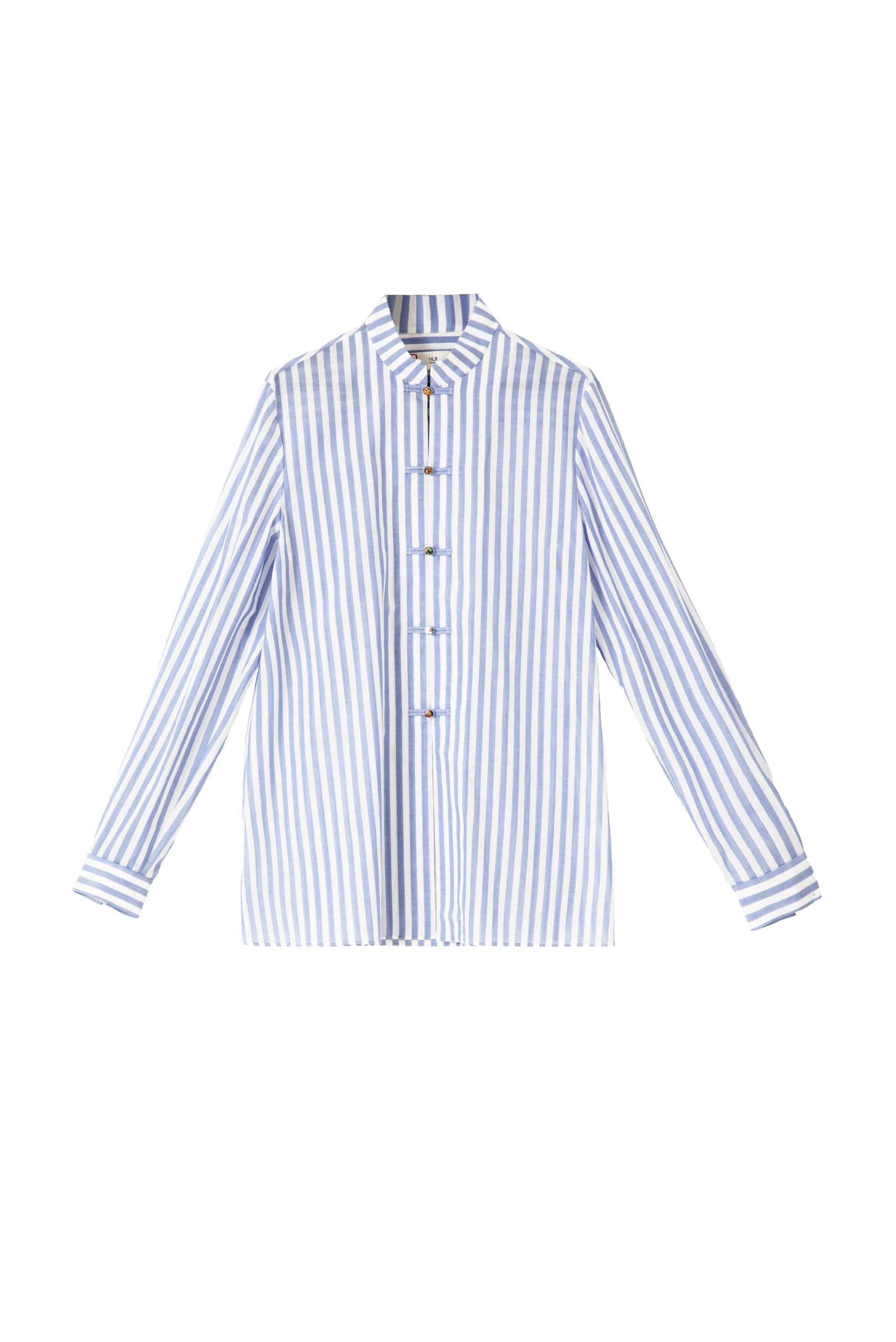 CAMICIA A RIGHE BLU