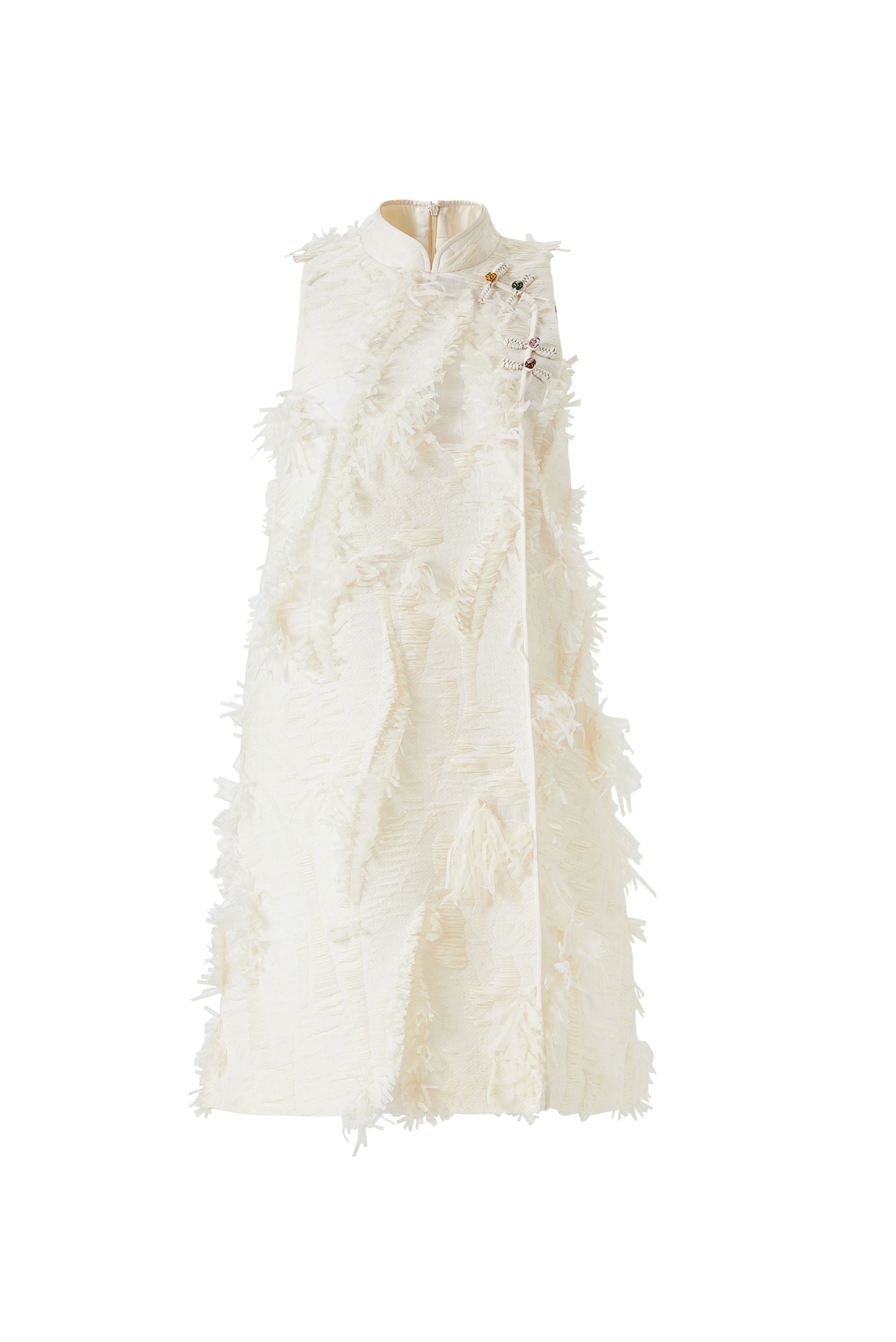 ABITO IN JACQUARD CON FRANGE