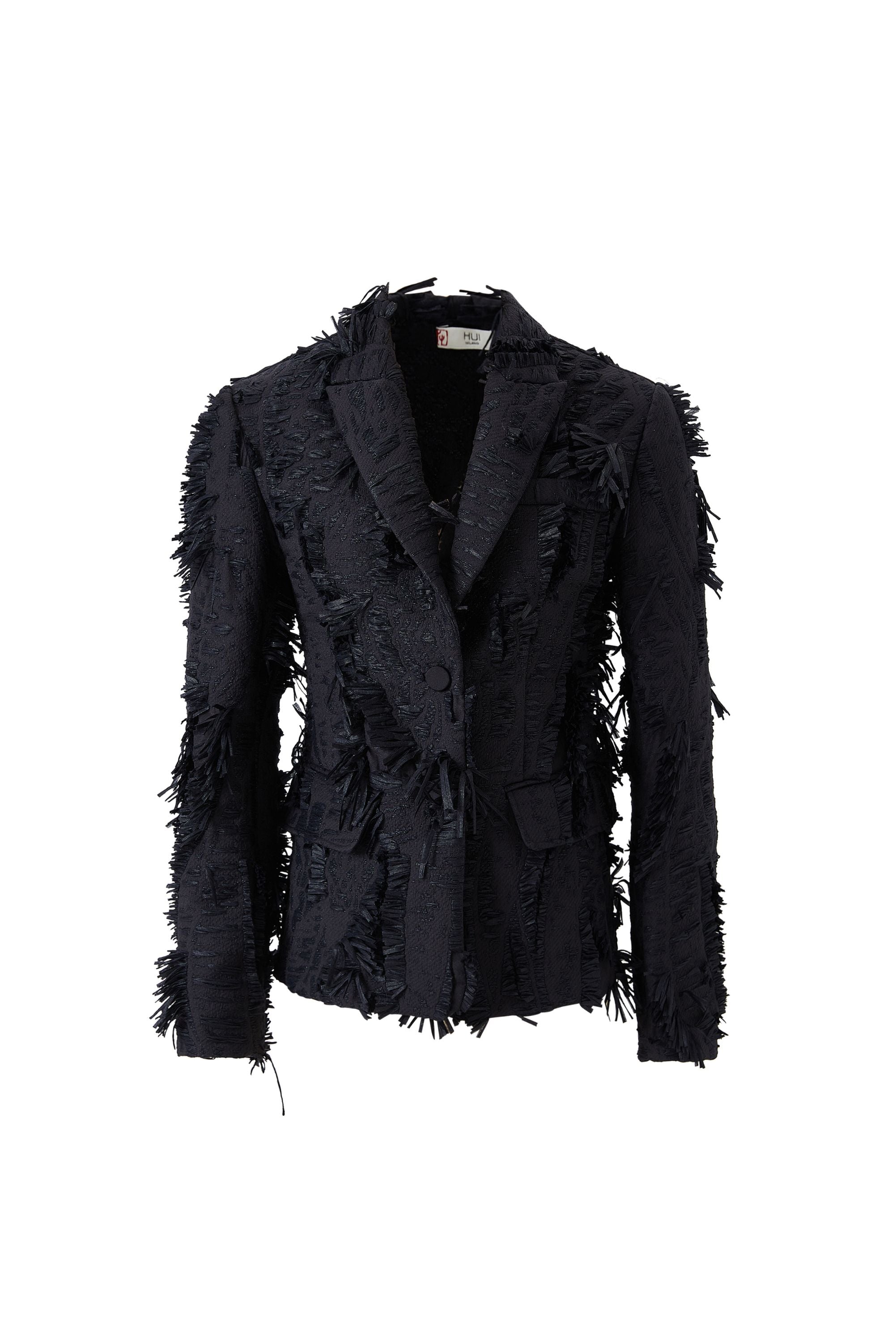 GIACCA IN JACQUARD CON FRANGE