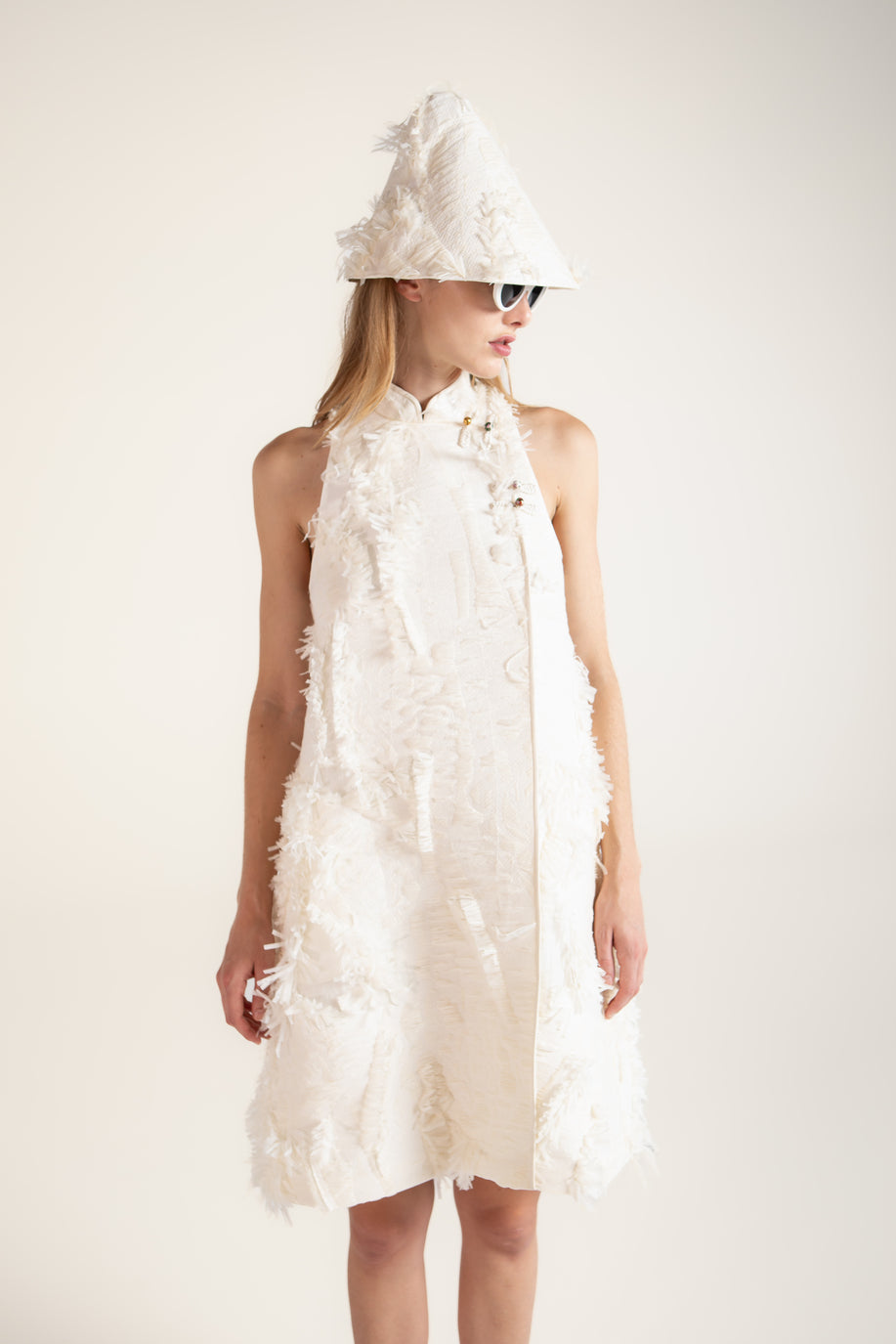 ABITO IN JACQUARD CON FRANGE