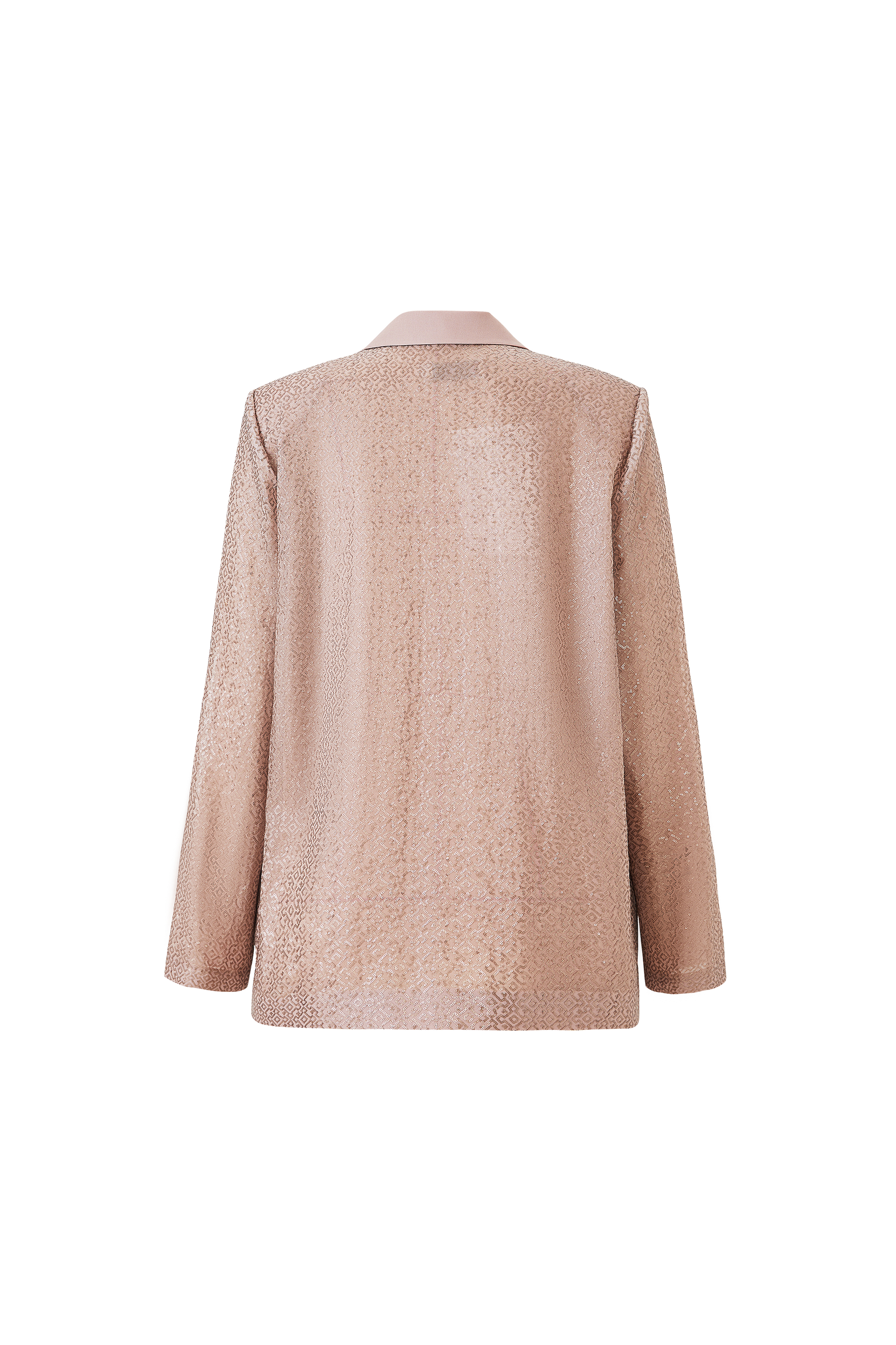 GIACCA CON RICAMO PAILLETTES COLOR NUDO