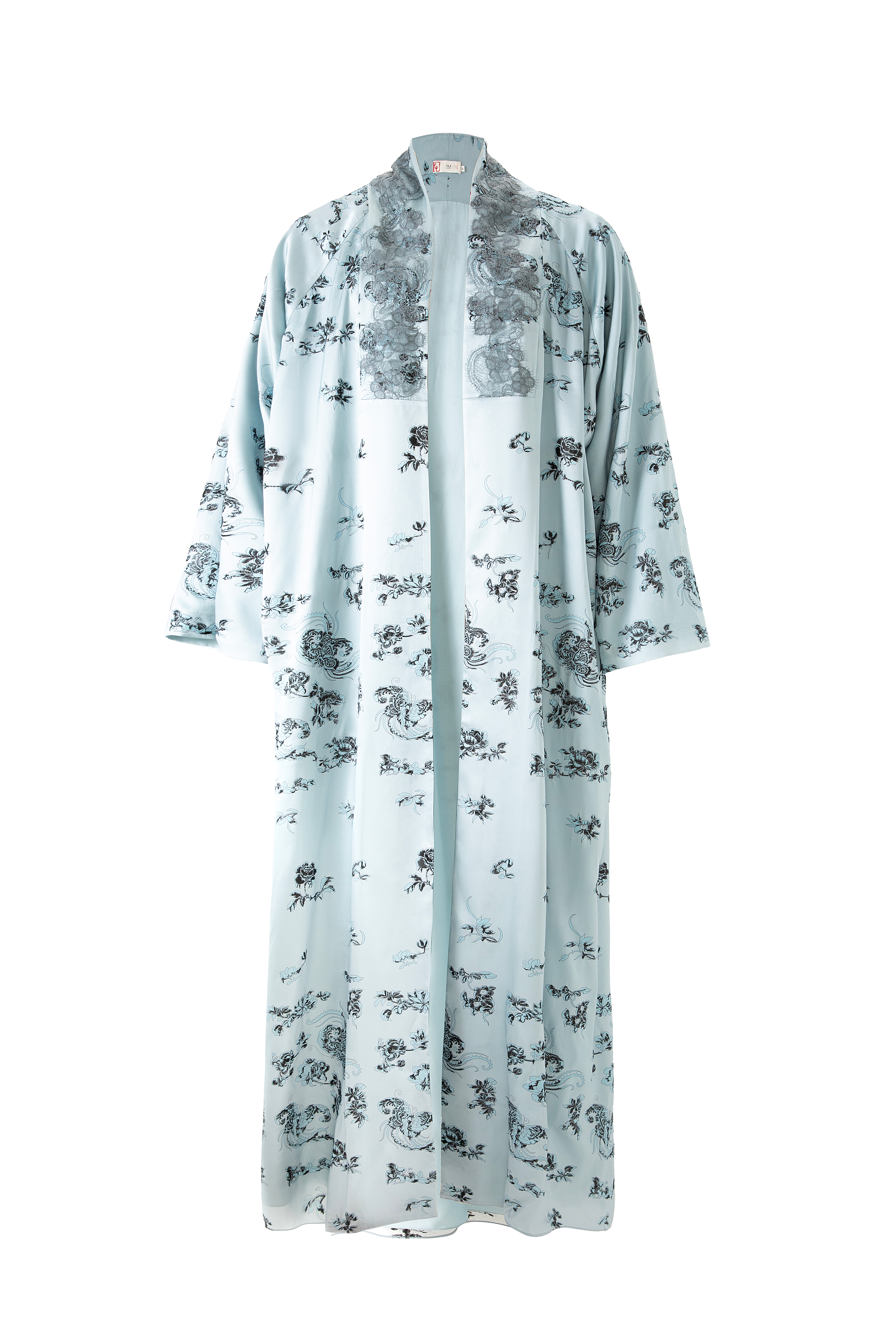 COAT CON RICAMO E STAMPA DIGITALE BLU COLOR AZZURRO