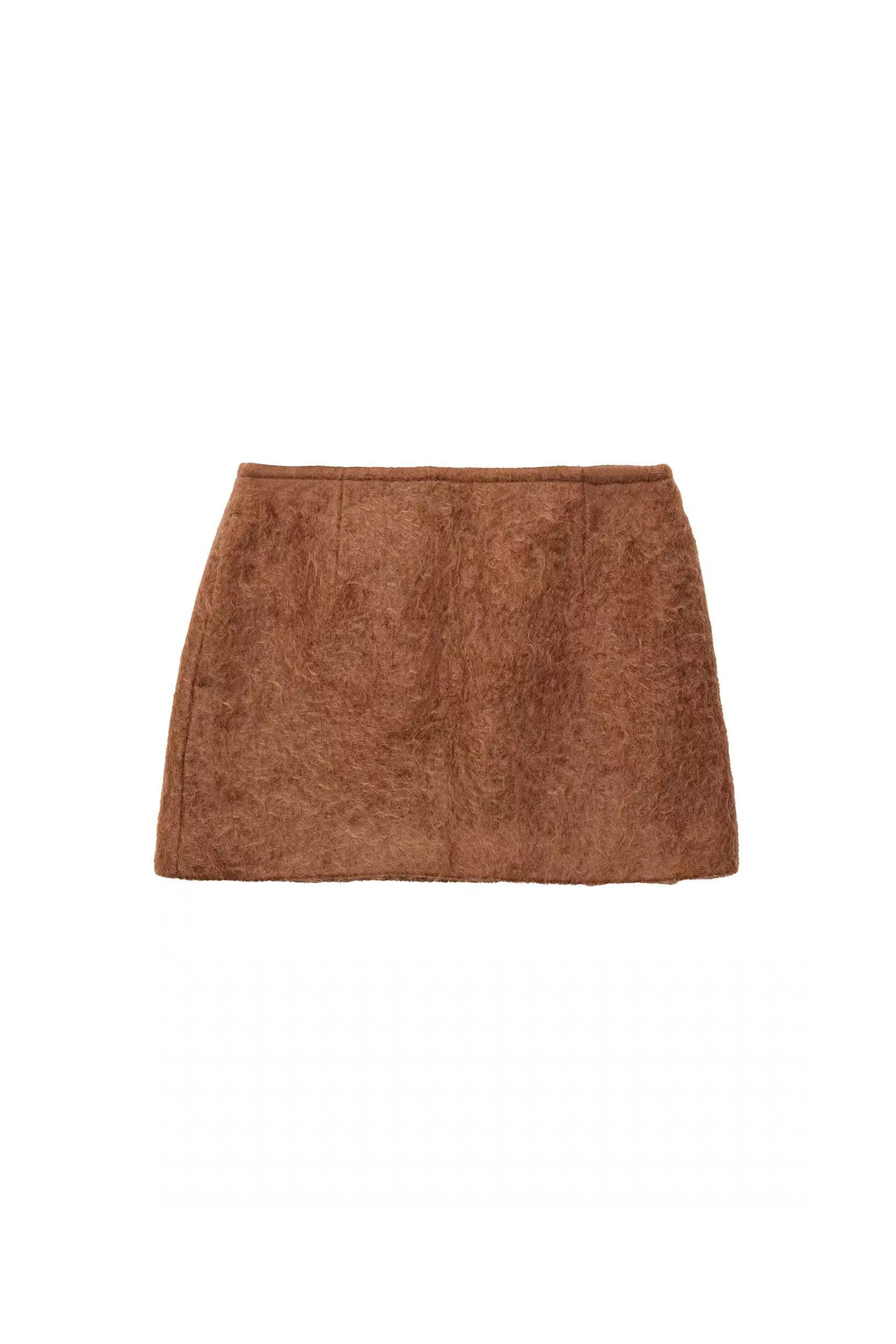 BROWN PLUSH SKIRT