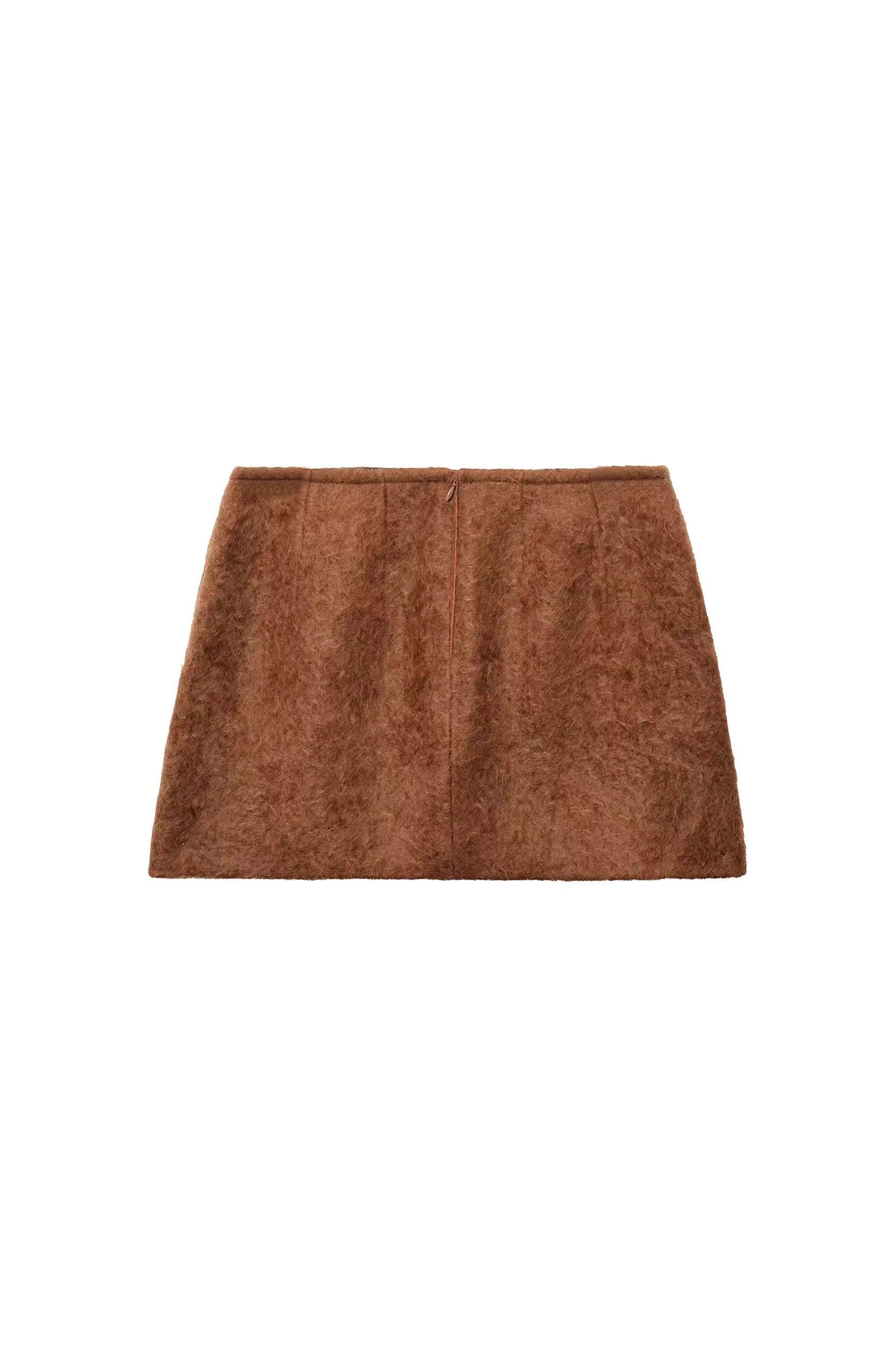 BROWN PLUSH SKIRT