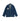 Hui Milano dark blue denim Chinese-style double-breasted jacket with side pockets, sequins and embroidered pipe bead details, blending elegance and contemporary style, front view on white background.