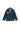 Hui Milano dark blue denim Chinese-style double-breasted jacket with side pockets, sequins and embroidered pipe bead details, blending elegance and contemporary style, front view on white background.