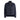 Hui Milano dark blue jacket with collar, front closure with decorative knotted buttons, embossed texture, and large chest pockets, combining traditional Chinese-inspired design with elegant structure, front view on white background.