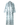 Hui Milano long soft blue coat with traditional Chinese floral and butterfly digital print, lace-embroidered collar, dropped shoulders, and ankle-length drape, relaxed oriental-inspired design, front view on white background.