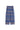 Hui Milano wide-leg blue pants with intricate jacquard Miao ethnic motifs, buttoned waistband, relaxed fit for comfort, elegant and culturally inspired design, front view on white background.