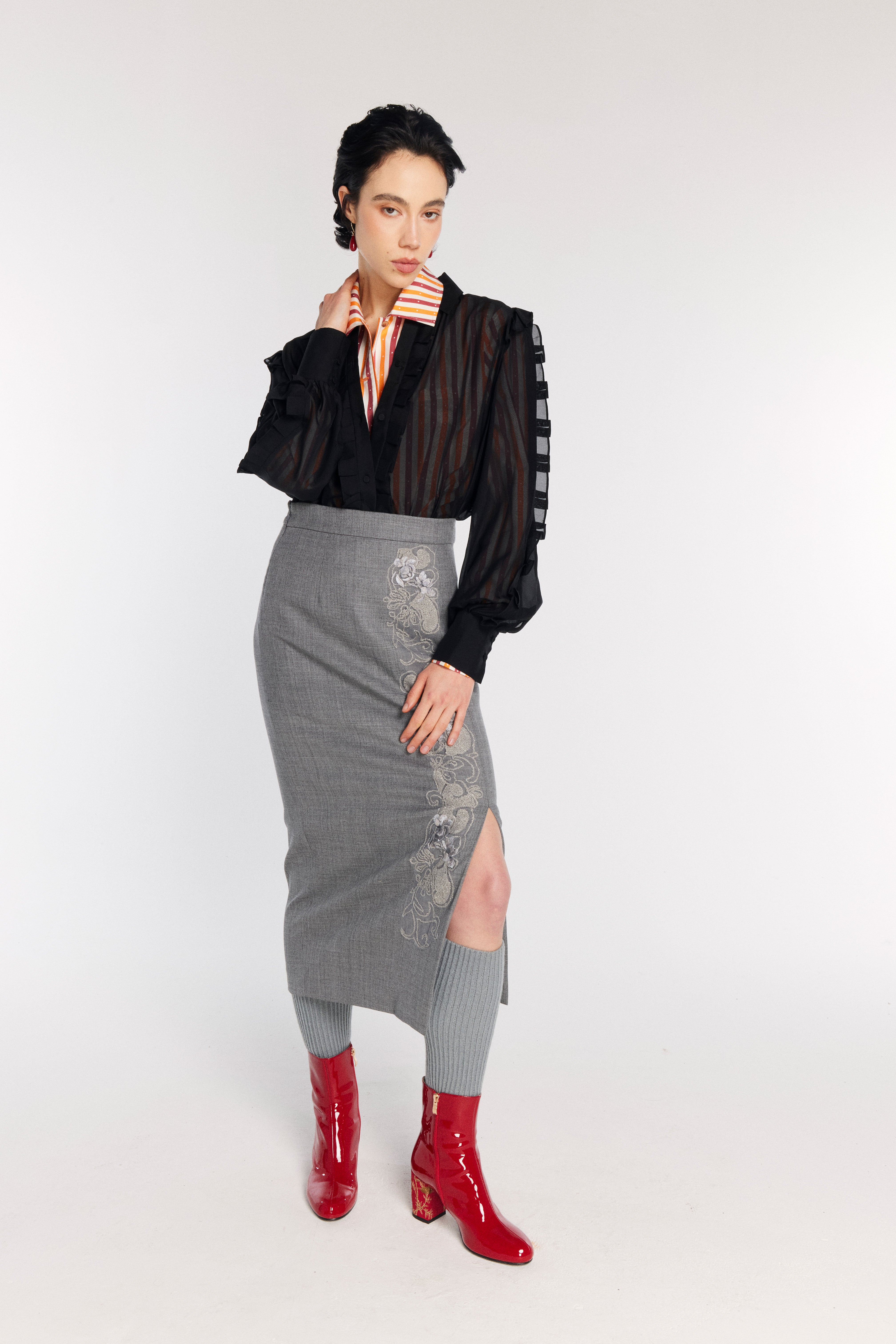 CAMICIA IN SETA CON RUCHES