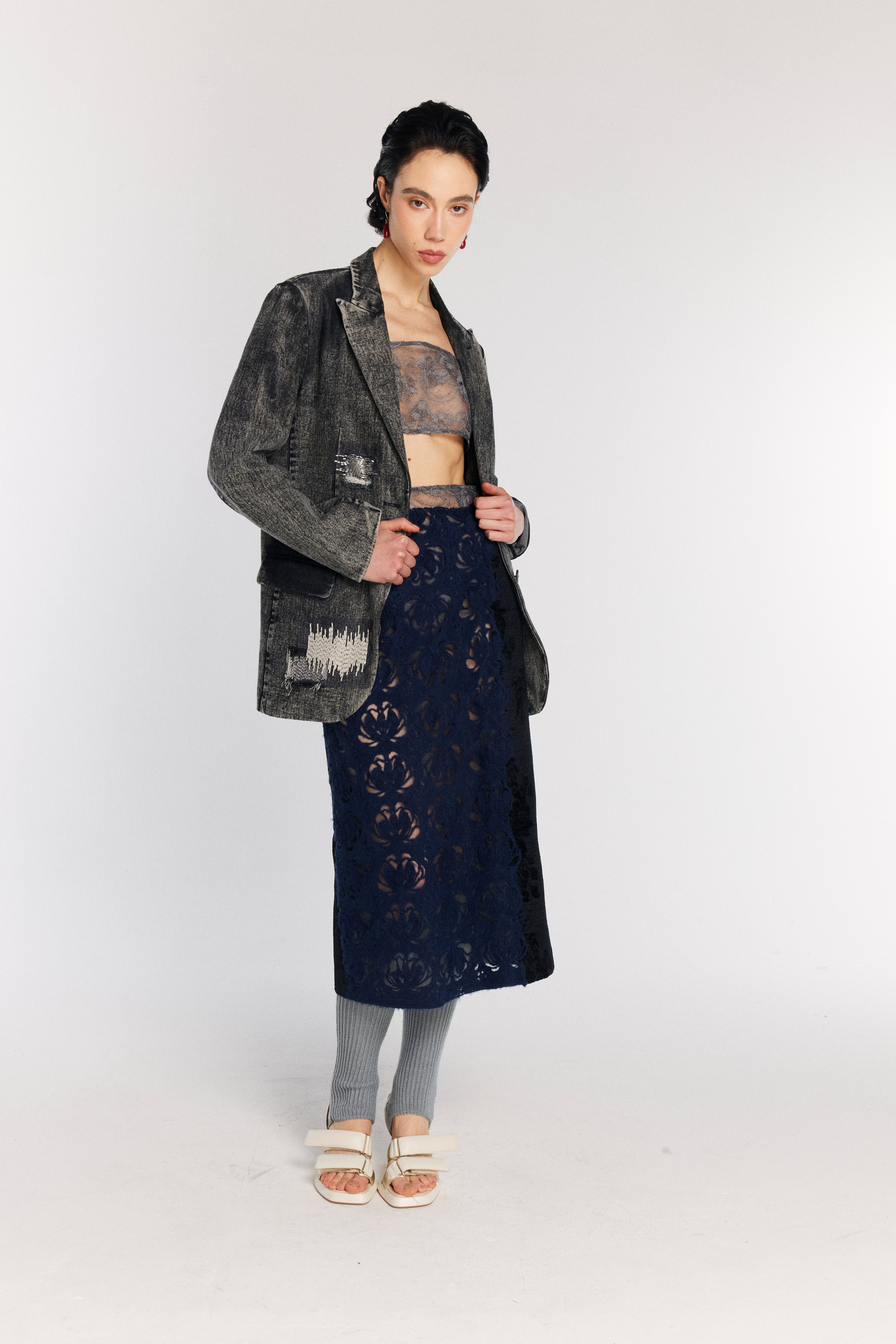 GIACCA IN DENIM GRIGIO SCURO
