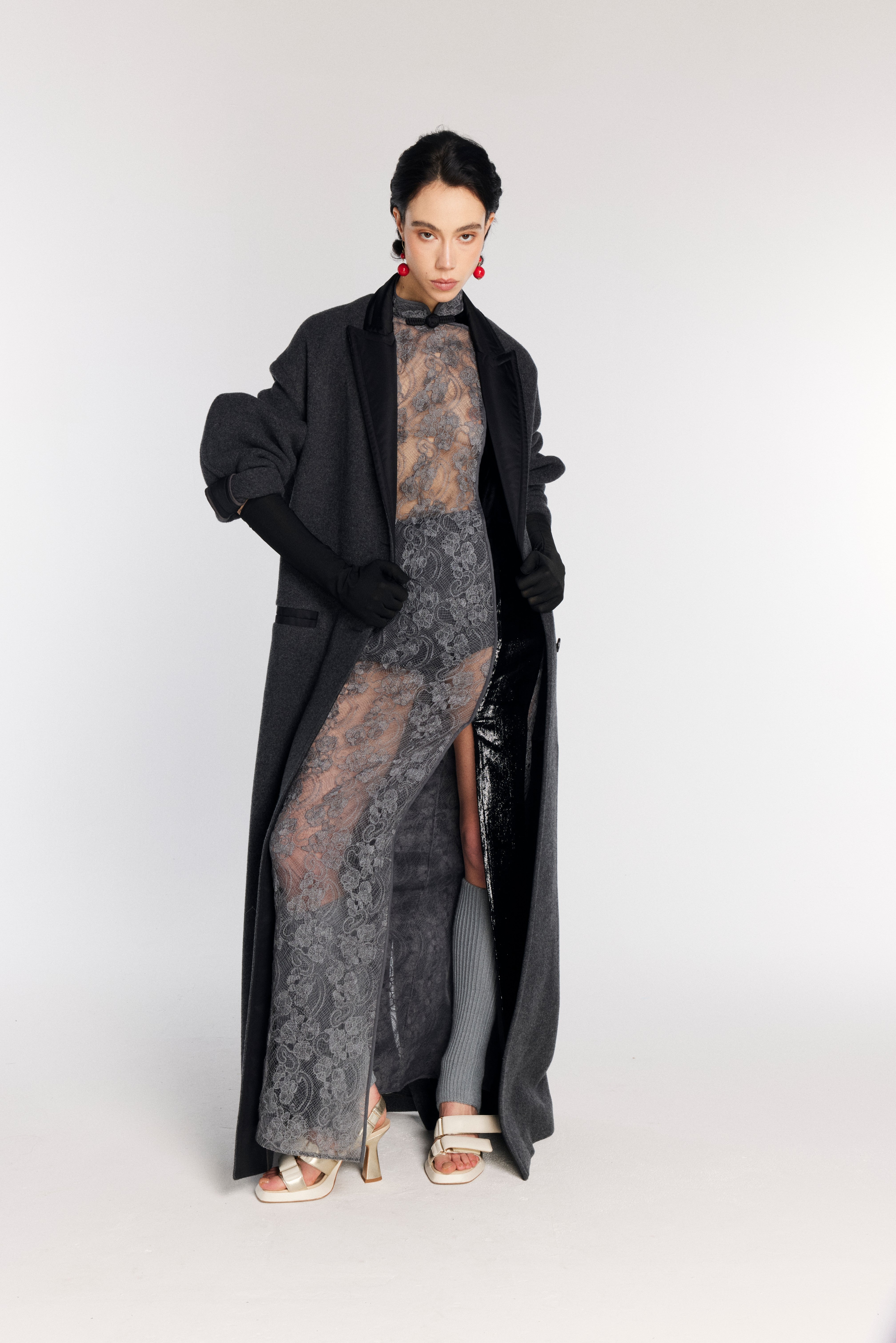 VESTITO QIPAO IN PIZZO